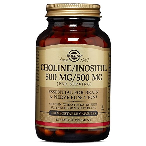 Solgar Choline/Inositol 500 mg/500 mg Vegetable Capsules 100 Count