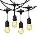 EAGWELL Outdoor Commercial String Lights, 24 Feet Heavy Duty Weatherproof Vintage Patio Lights - 12 Hanging Sockets with 14 Bulbs UL Certification Backyard Lighting Perfect Patio Garden or Party