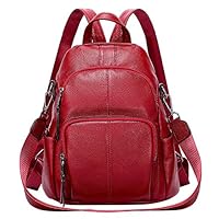 ALTOSY Soft Leather Backpack Purse For Women Anti-theft Backpacks Versatile Shoulder Bag (S81 Red Wine)