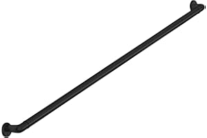 MERANTI HOME + GARDEN Meranti Aluminum Handrail for Stairs - ADA Compliant Wall Returns - Handrails for Indoor Stairs - Metal Handrail, Powder Coated for Outdoor Environment, DIY Handrail Kit (WHR, Black, 4' Length)