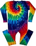 12 Color Spiral Tie Dye Union Suit