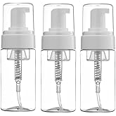 3Pcs 100ML 3.4oz Empty Clear Plastic Press Foaming Soap Pump Dispensers Spray Bottle Containers with Sprayer Head for Soap Fo
