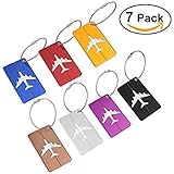 NUOLUX Travel Luggage Tags Suitcase Luggage Bag Tags, Travel ID Bag Tag Airlines Baggage Labels Pack of 7