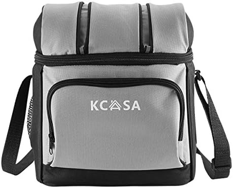 Lunch Bags, KCASA Waterproof Picnic Insulated Lunch Cooler Tote Bag and Travel Zipper Organizer Box, Reusable Travel Bag with Hard Liner Grey