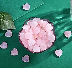20 PCS Rose Quartz Heart Crystal Natural Polished