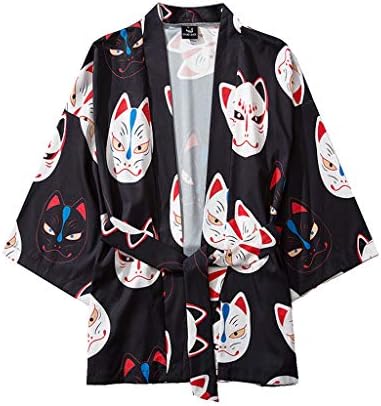 Jacke Top Summer Japanese Five Point Sleeves Kimono Mens and Womens Couple Cloak