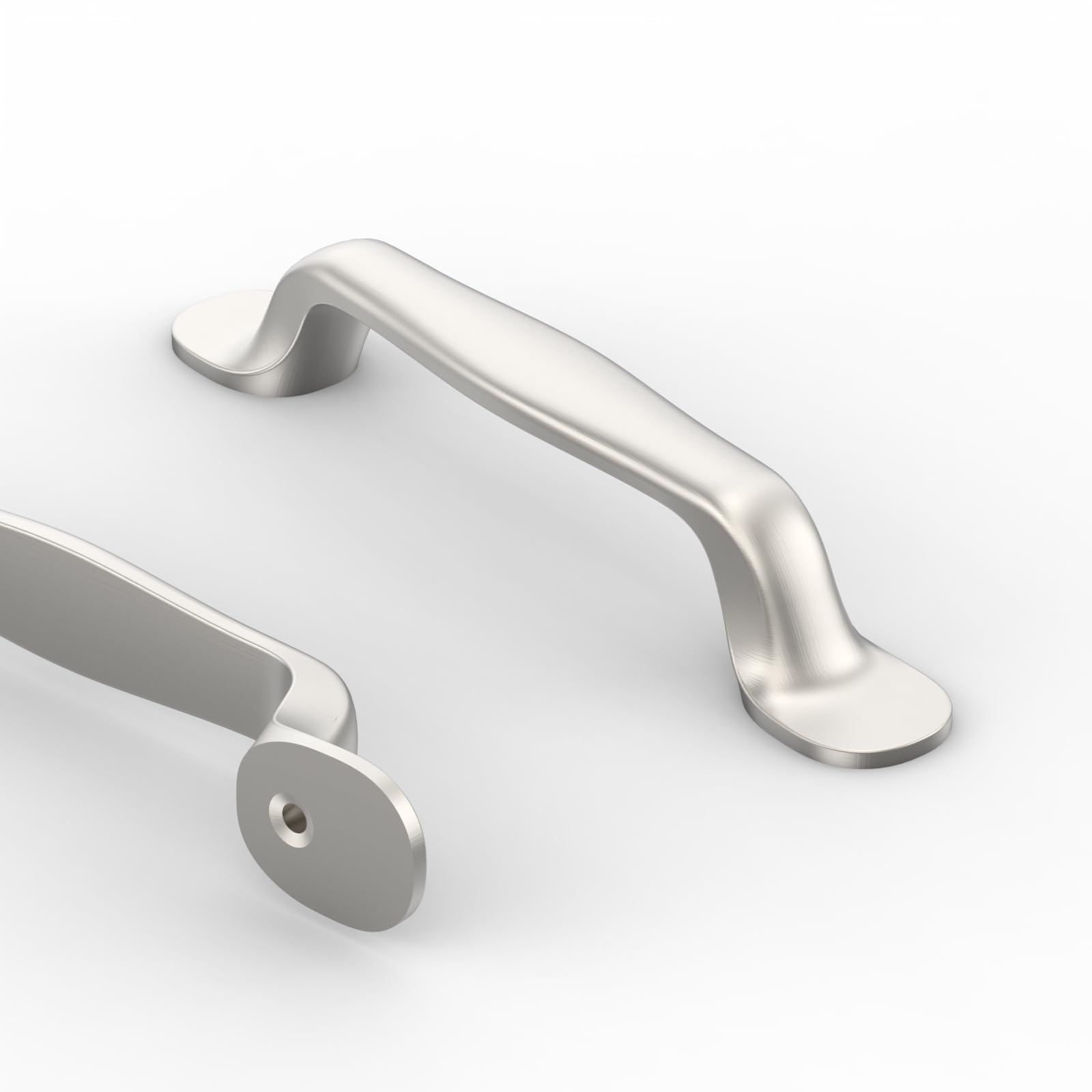 9BUILD EU0053 Pack of 10 Furniture Handles, Brushed Nickel Cabinet Handles, Kitchen Handles, 96 mm Hole Spacing, Drawer Handles, Zinc Alloy Drawer Handles, Handles for Kitchen Cabinets