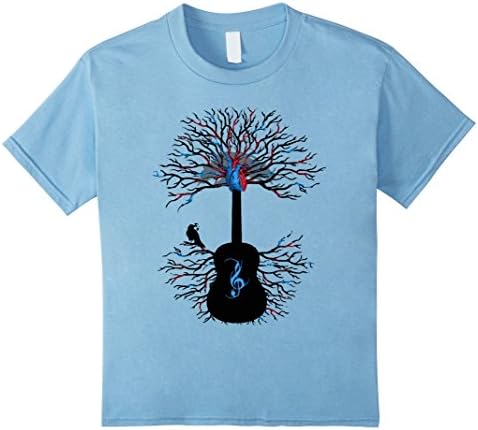 Kids Rhythms of the Heart - Guitar T-shirt 10 Baby Blue
