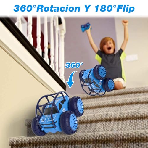MaxTronic Remote Control Car for Children - Amphibious RC Car 2.4G 360° - 15KM/H - 4WD - Off-Road Stunt Car with Adjustable LED - Boys and Girls 3-12 Years Old