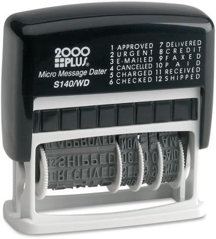 Wholesale CASE of 10 - Cosco 2000 Plus Micro Message 6-year Dater Stamp-Micro Message Dater, 12-Message, 6-Yr, 5/32"x1-11/16", BK/SR