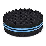 New Oval Double Side Two in One Magic Twist Hair Sponge Afro Braid Style Dreadlock Coils Wave Hair Curl Sponge Brush (Blue)