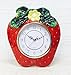 3D Strawberry Shaped Hand-Painted Cermic Kitchen Wall Clock 13-1/2