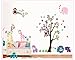 Animal Paradise Zoo Giraffe Monkey Tree DIY Removable Wall Decal for Living Room Nursery Baby Children's Room Vinyl Wall Sticker Art Home Decoration