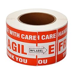 MFLABEL 20 Rolls 3"x5" Fragile Tapes Stamp - Handle