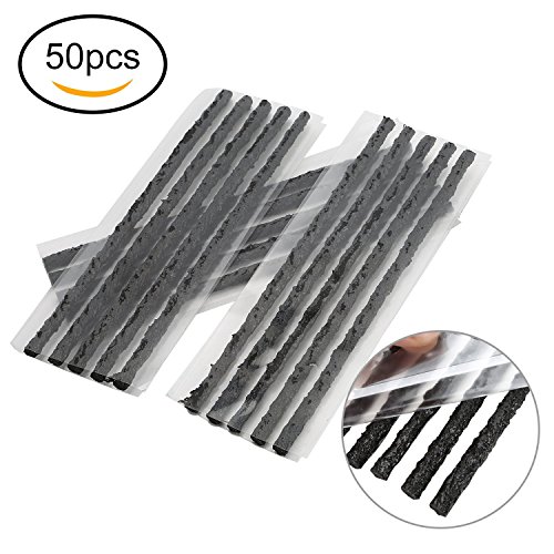 DIFEN Tire Repair Strings - Automotive Tool Tire Repair Plug for Tubeless Off-road Tires Car, Bike, ATV, UTV, Wheelbarrow, Mower ({Pack of 50}-Black)