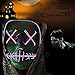 Halloween Mask Cosplay LED Glow Scary EL Wire Light Up Grin Masks for Festival Parties Costume (Halloween mask for Purple)