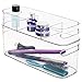 mDesign Plastic Storage Organizer Container Bin Holders with Handles - for Bathroom Vanity Countertops, Shelves, Cabinets Organization - Set of 2 - Clear