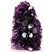 SUPERIOR Amethyst Crystal Rock Cluster [1 to 1.5 lbs] - Natural Edge, Flat Bottom, Healing & Calming Unique Amethyst Purple Geode Stone - Ideal Purple Decoration - Free Selenite Wand