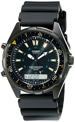 Casio Men's AMW360B-1A1 Black Analog Multi-Function Watch