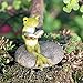 Top Collection Miniature Fairy Garden and Terrarium Frog Reading on Stone Statue