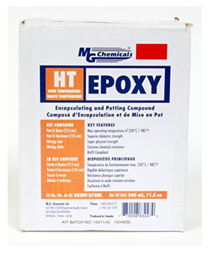MG Chemicals - 832HT-375ML 832HT High Temperature Black Epoxy Encapsulating and Potting Compound, 11.5 fl. oz 2-Part kit