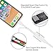 Dual Lightning Adapter Splitter for iPhone 7, 7Plus, 8, 8Plus, iPhone X, Sellemer Headphone Jack Audio/ Charge Adapter Compatible Music Control, Charge Power Bank Sync Date (White)