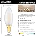 OMAYKEY 6W 3000K LED Candelabra Bulbs Soft White, Dimmable 60W Equivalent 600 LM, E12 Candle Base C35 Frosted Glass LED Chandelier Bulb, 360 Degrees Beam Angle, Pack of 6