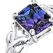 Simulated Alexandrite Ring Sterling Silver Rhodium Nickel Finish 2.75 Carats Sizes 5 to 9