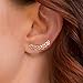Leaf Climber Earrings Feather Crawler Wrap Bohemian Jewelry (Silver)