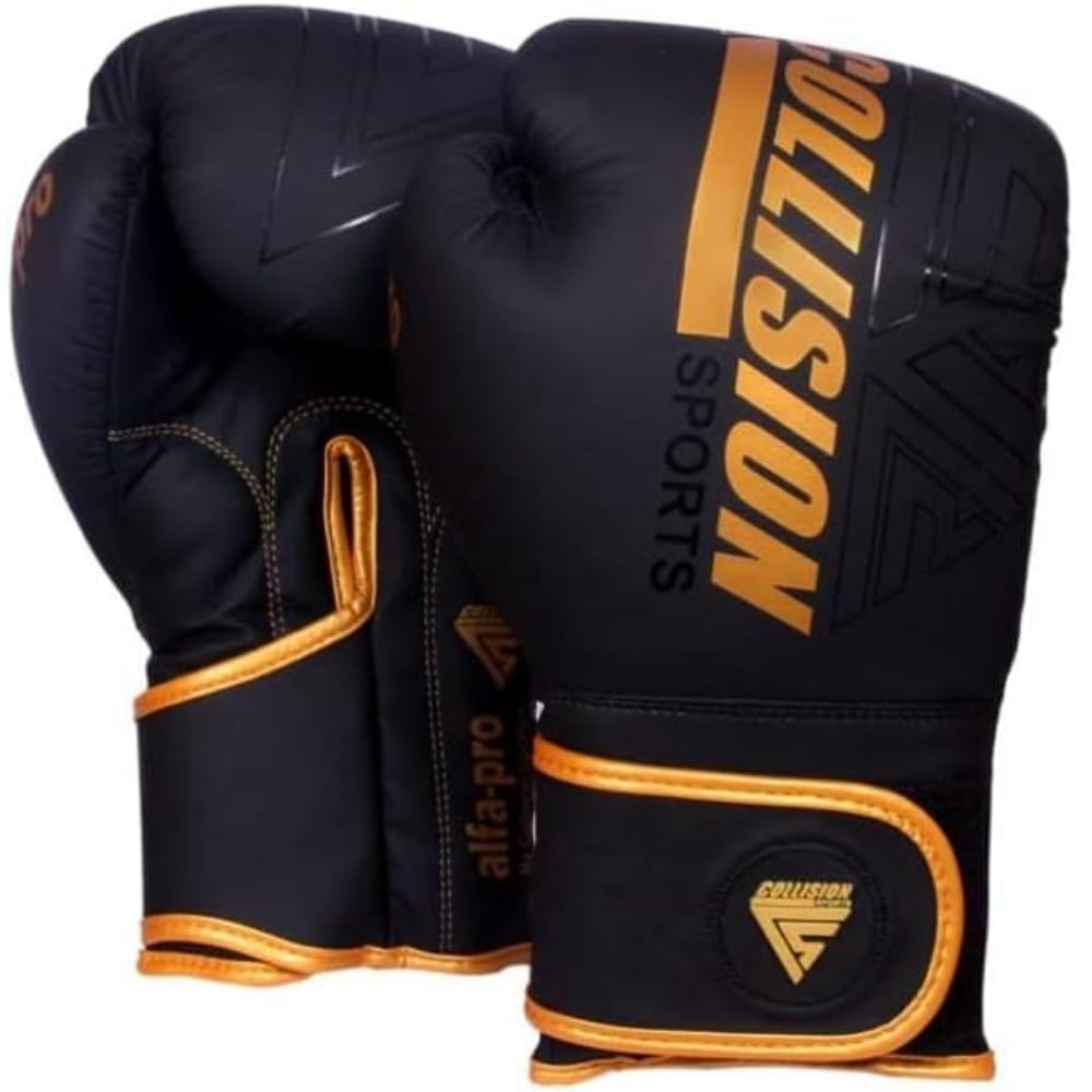 Collision Sports Professional Boxing Gloves | MMA Sparring boxing gloves For Training | Fighting Ventilated Multi-Layered Muay Thai Gloves