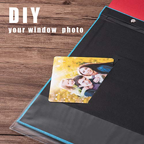 Self Adhesive Photo Album HoneyTolly Magnetic Scrapbook Album Length 11 x Width 10.6 (Inches) 40 Pages Linen Hardcover DIY Memory Anniversary Book with A Metallic Pen and DIY Accessories Kits (Blue) - Thumbnail 4