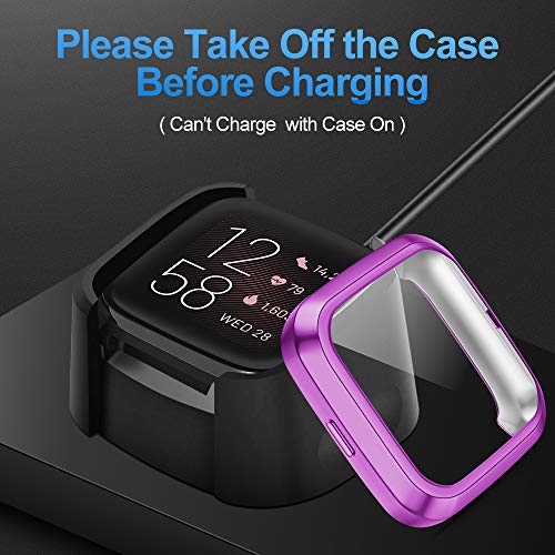 NANW 4 Packs Screen Protector Compatible with Fitbit Versa 2, Ultra Slim Soft Full Cover Case Bumper - //coolthings.us