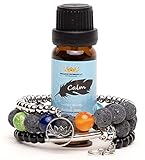 Essential Oil Diffuser Chakra Bracelet: Aromatherapy Bracelet w/Real Lava Rocks & Mineral Stones for Alignment & Relaxation w/Bonus Oil for Anxiety