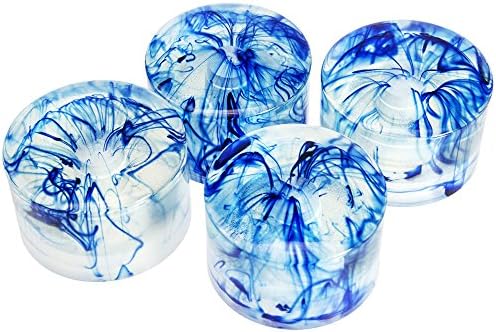 Haramis Musical Hardware FAT KNOB Guitar Knobs, package of 4, CLEAR BLUE SWIRL for split-shaft potss.