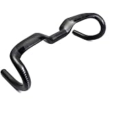 Road Bike Handlebar, 31.8 Mm Full Carbon Fixed Gear Lightweight Bike Road Bicycle Drop Bar Bent Handlebar 420MM/ 400MM/ 440MM,Black,420mm
