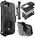E LV Case for iPhone 5SE Case Cover Dual Layer Armor Defender Protective Case Cover with Kickstand and Belt Swivel Clip for iPhone 5 5S SE - [Black]