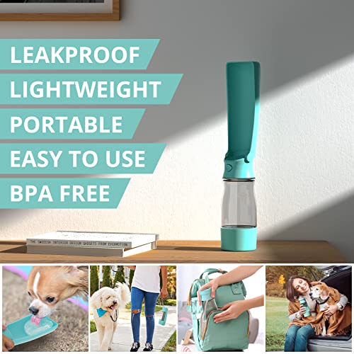 EBANTON Portable Dog Water Bottle with Poop Bag Dispenser, Foldable