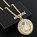 HZMAN 18k Gold Plated Novus Ordo Seclorum Stainless Steel Eye of Providence All-Seeing-Eye Pyramid/Eye Medal Pendant Necklace