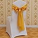 Fvstar 25pcs Satin Chair Sashes Bows Chair Ribbon sash for Wedding Bridal and Events Supplies Party Decor (25, Gold)