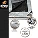 Heavy Duty Poly Tarp - 16' x 20' - 10 Mil Thick Waterproof, UV Blocking Protective Cover - Reversible Silver and Black - Laminated Coating - Grommets - by Xpose Safety