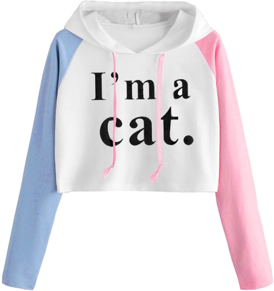 Women Sweatshirt Girl Plus Size Patchwork Long Sleeve Jumper Pullover Tops