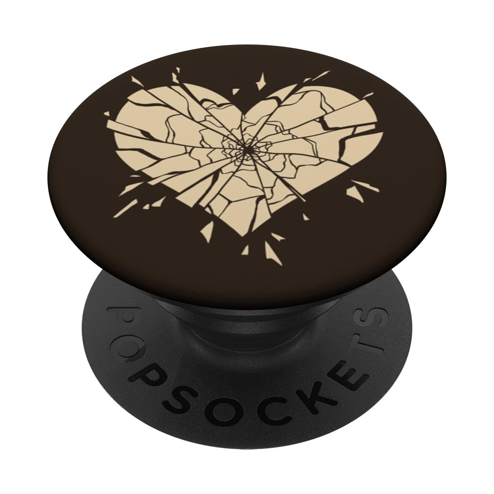 Damaged Broken Shattered Splintered Heart PopSockets Adhesive PopGrip
