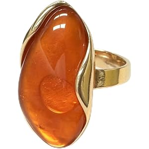 IFKATB Chunky Statement Open Ring for Women Gold Pink Gemstone Ring Statement Plated Adjustable Promise Ring Trendy Summer Je