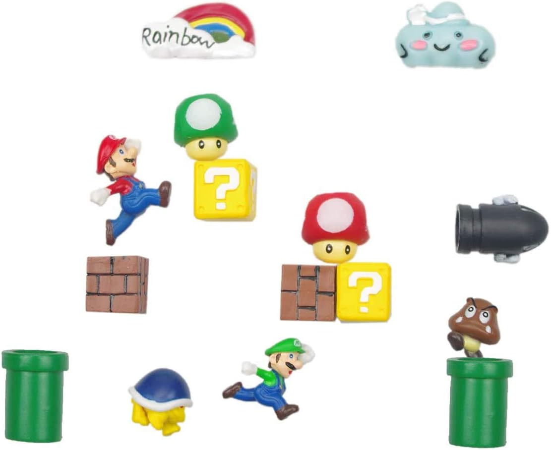 15 Packs 3D Super Mario Fridge Magnets Set For Decorative Refrigerator,Fun School Office Whiteboard Magnet