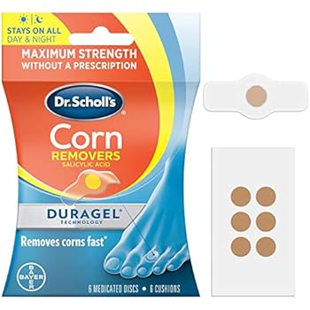 Dr. Scholl's CORN REMOVER with Duragel Technology, 6ct // Removes Corns Fast and Provides Cushioning Protection against Shoe Pressure and Friction for All-Day Pain Relief