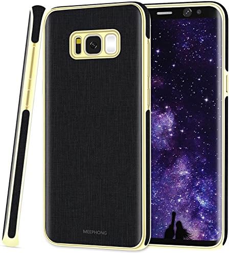 Galaxy s8 Case - Slim Fit Soft Rubber and PU Leather Phone Case for Samsung Galaxy s8 - Black and Gold Cases
