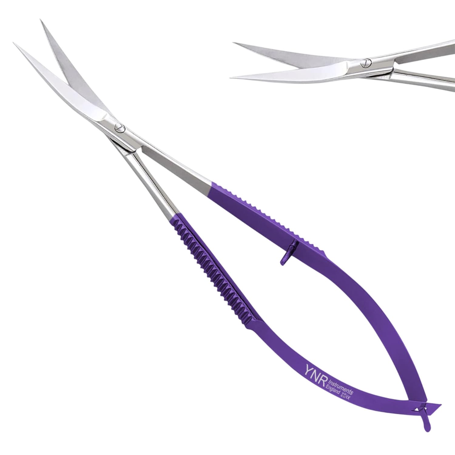 YNR Curved Embroidery Scissors - Sharp Spring Embroidery Scissors, Cross Stitch Sewing Craft, Small Tool Scissor, Stainless Steel Sewing Scissors for Multipurpose Use | (Purple Curved)