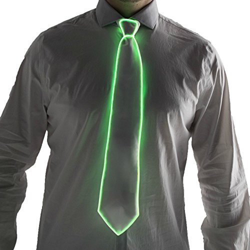 White Light Up Neck Tie (Lime Green)