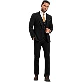 Lynerun Men's Slim Fit 3-Piece Green Suit Blazer Vest Pants Formal 1 Button Men Suit Tuxedo for Business Prom