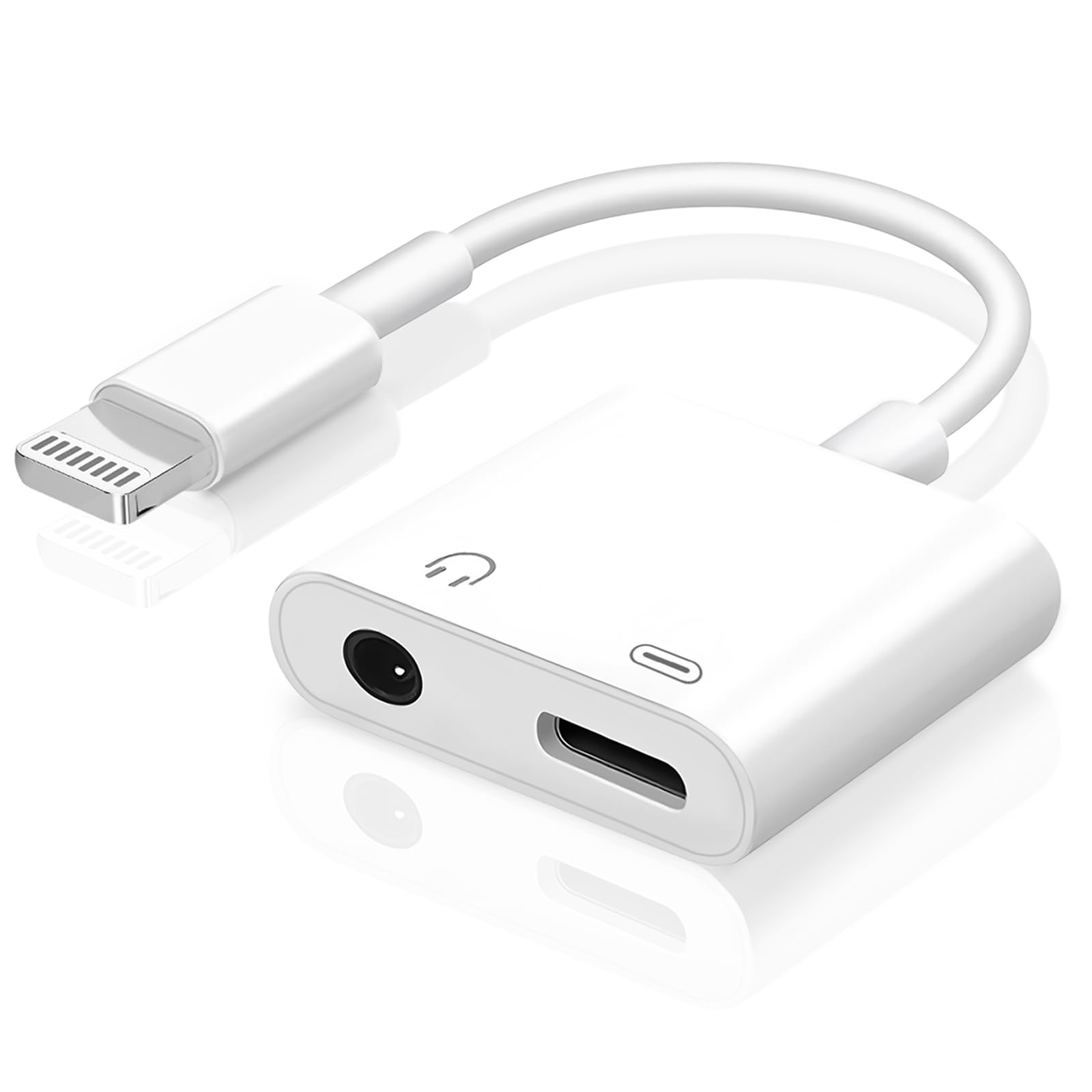 Photo 1 of [Apple MFi Certified] 2-in-1 Charging & Audio Adapter for iPhone, Lightning to 3.5mm Headphone Jack Dongle Splitter, Supports Hi-Res Lossless Sound, Compatible with iPhone 14/13/12/11/XS/XR/8/7 1Pack